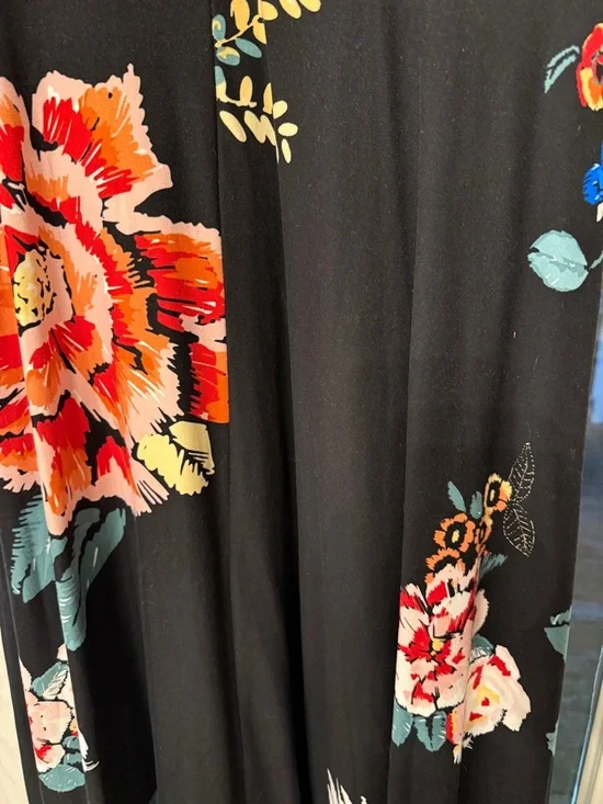 Agnes & Dora Black Maxi Dress with Red, Blue & Cream Floral Print - Picture 3 of 9